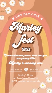 Invitation Birthday Festival Retro 0428 Phone design preview