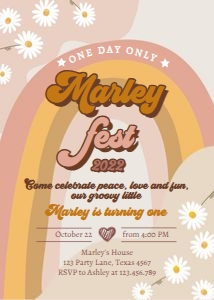 Invitation Birthday Festival Retro Light 0428 design preview