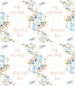 Food Labels Tea Party Blue White 0349 design preview