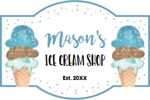 Birthday Sign Ice Cream Shop Boy Blue Brown 0243 design preview