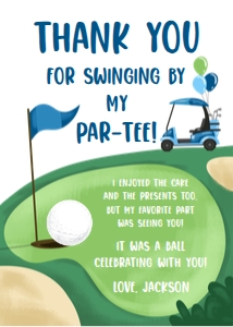 Thank You Card Golf Blue White 0405 design preview