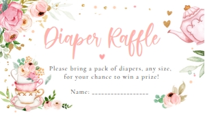 Diaper Raffle Ticker Baby is Brewing Tea Pink V3 0349 design preview