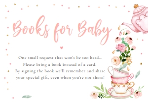 Bring a Book Card Baby is Brewing Tea Pink 0349 design preview