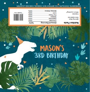 Candy Bar Wrapper Dinosaur Navy Blue 0378 design preview