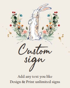 Custom Editable Sign The Velveteen Rabbit 0394 design preview