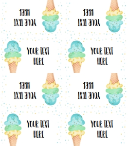 Food Labels Ice Cream Blue Mint Yellow 0243 design preview