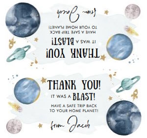 Treat Bag Topper Space Planets Boy 0357 design preview