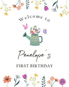 Welcome Sign WildFlower Birthday 0396 design preview
