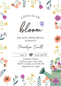 Invitation Bridal Shower Wild Flower Bloom V2 0396 design preview