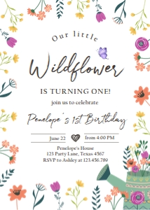 Invitation Little Wild Flower V2 One 0396 design preview