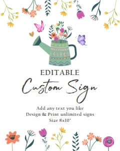 Custom Editable Sign Wildflower 0396 design preview