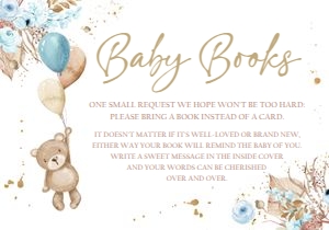 Bring a Book Card Teddy Bear 0421 design preview