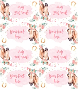Food Label Horse Flowers Cowgirl 0398 design preview