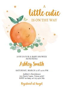 Baby Shower Invitation Little Cutie 0430 design preview