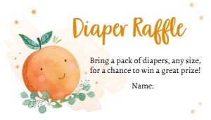 Diaper Raffle Ticket Little Cutie 0430 design preview