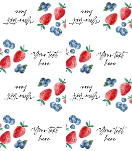 Food Labels Strawberry Blueberry Watercolor 0399 design preview