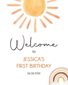 Welcome Sign Sun Watercolor 0431 design preview
