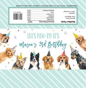 Candy Bar Wrapper Dog Boy 0384 design preview