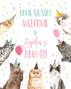 Welcome Sign Cats Pink 0384 design preview