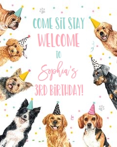 Welcome Sign Dog Pink V3 0384 design preview