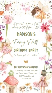 Invitation Birthday Fairy Forest Fairy First 0406 Phone design preview