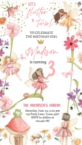 Invitation Birthday Fairy Forest Phone 0406 design preview