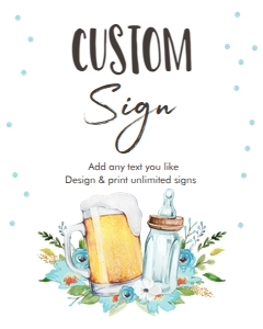 Custom Editable Sign A Baby Is Brewing Blue 0190 design preview