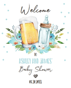 Welcome Sign Baby is Brewing White Blue Boy 0190 design preview