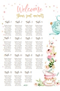 Seating Chart Tea Teal 0349 design preview