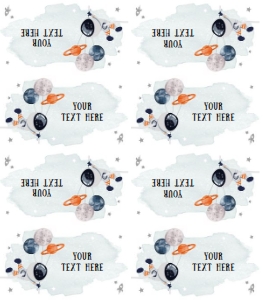 Food Labels Outer Space Astronaut Orange 0366 design preview
