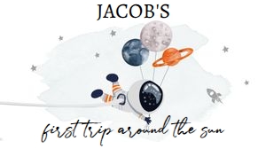 Gable Box Label Space Planets White Boy Orange First Trip 0366 design preview