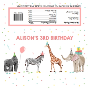 Candy Bar Wrapper Party Animals Girl 0142 design preview