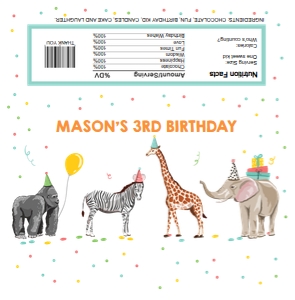 Candy Bar Wrapper Party Animals Neutral 0142 design preview