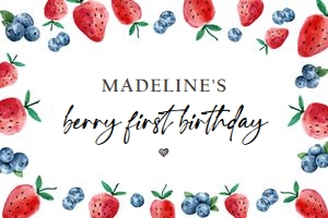 Backdrop Banner Strawberry Blueberry Watercolor 0399 design preview