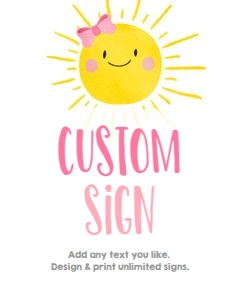 Custom Editable Sunshine Girl Sign 8x10 0141 design preview