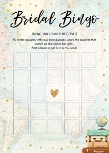 Bridal Shower Game Travel Adventure Bridal Bingo 0263 design preview