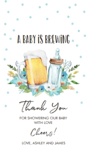 Favor Tags Baby is Brewing White Blue 0190 design preview