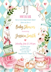 Invitation Baby Shower Alice Blue 0350 design preview