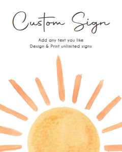 Custom Editable Sign Sun Watercolor V2 0431 design preview