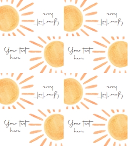 Food Labels Sun Watercolor V2 0431 design preview