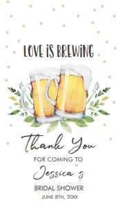 Favor Tags Brewing Bridal Shower White 0190 design preview