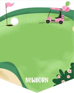 Birthday Monthly Photo Banner Golf Pink Flag 0405 design preview