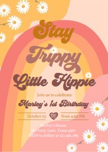 Invitation Birthday Stay Trippie Pink 0428 design preview