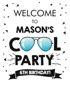 Welcome Sign Cool Party Sunglasses White 0136 design preview