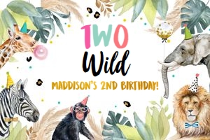 Backdrop Banner Party Animals Two Wild Neutral 0417 design preview