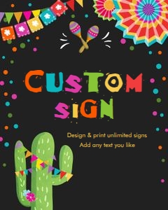 Editable Custom Sign Fiesta Cactus Chalk 0045 design preview