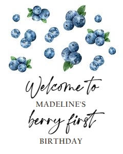 Welcome Sign Watercolor Blueberry 0399 design preview