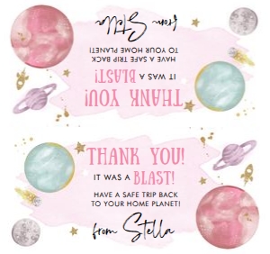 Treat Bag Topper Space Planets Girl 0357 design preview