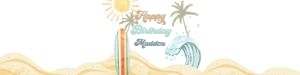 Water Bottle Label Surf Happy Birthday 0433 design preview