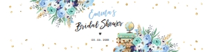 Water Bottle Label Floral Travel Bridal Shower Blue 0030 design preview